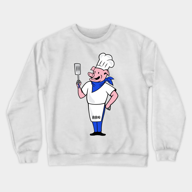 BBQ pig in apron blue